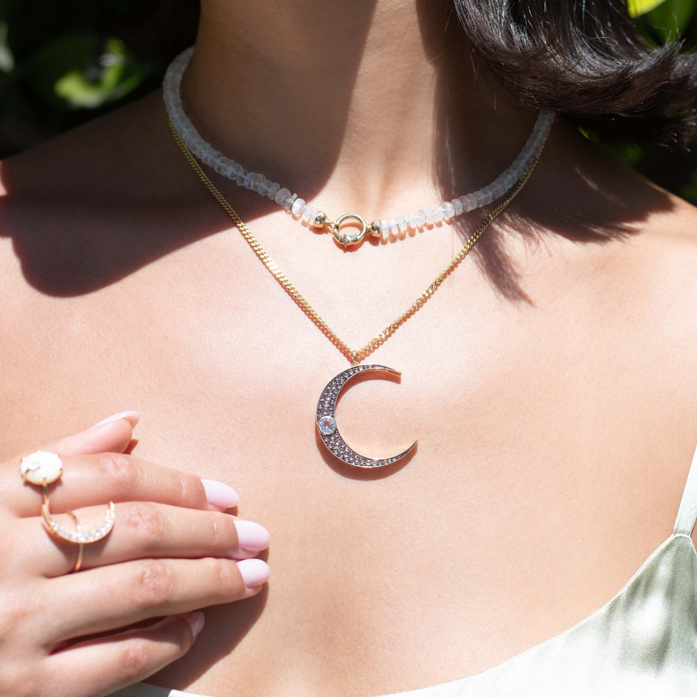 Large Rosecut Luna Charm