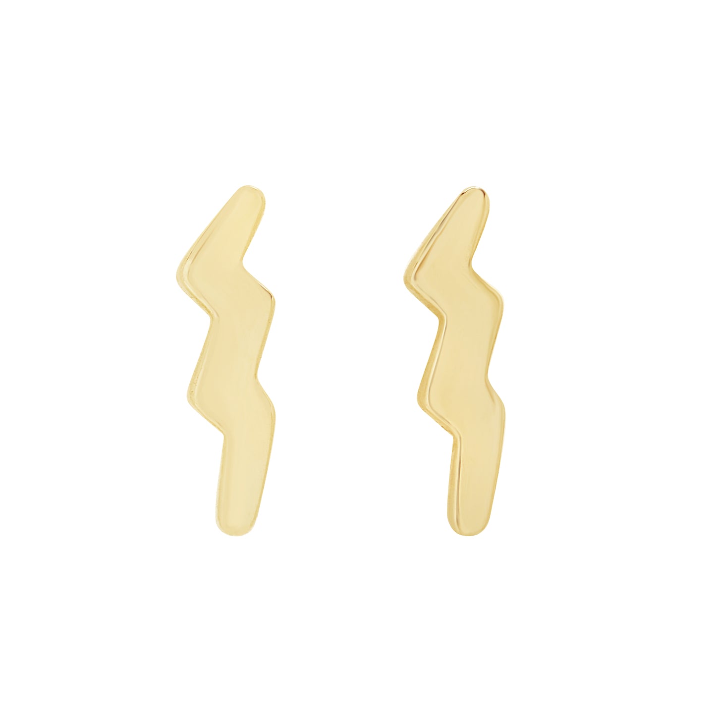 Solid Gold Lightning Bolt Stud