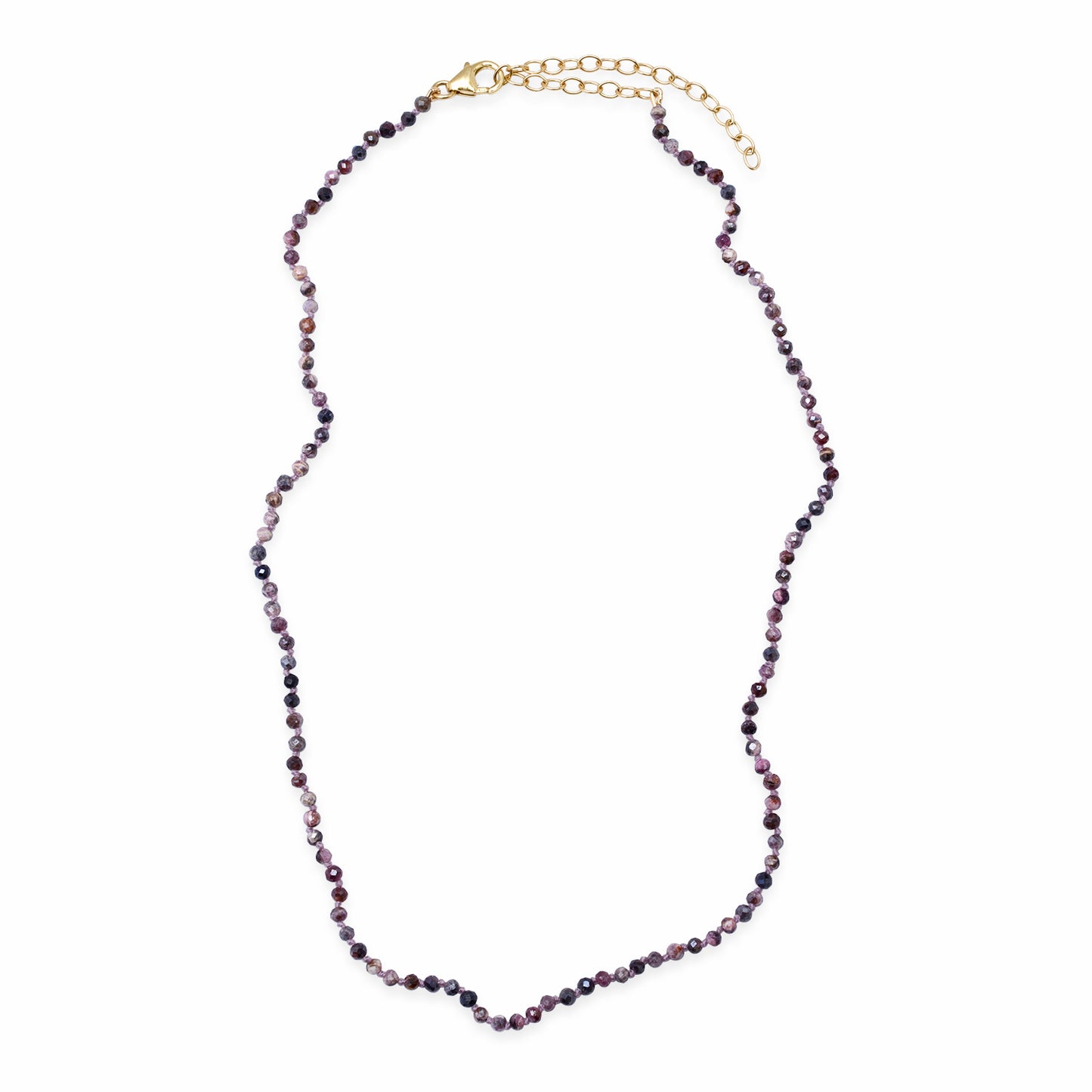 Silverite Beaded Choker with Mauve Thread