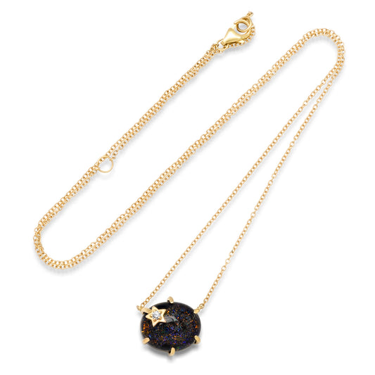 Mini Galaxy Black Opal Necklace