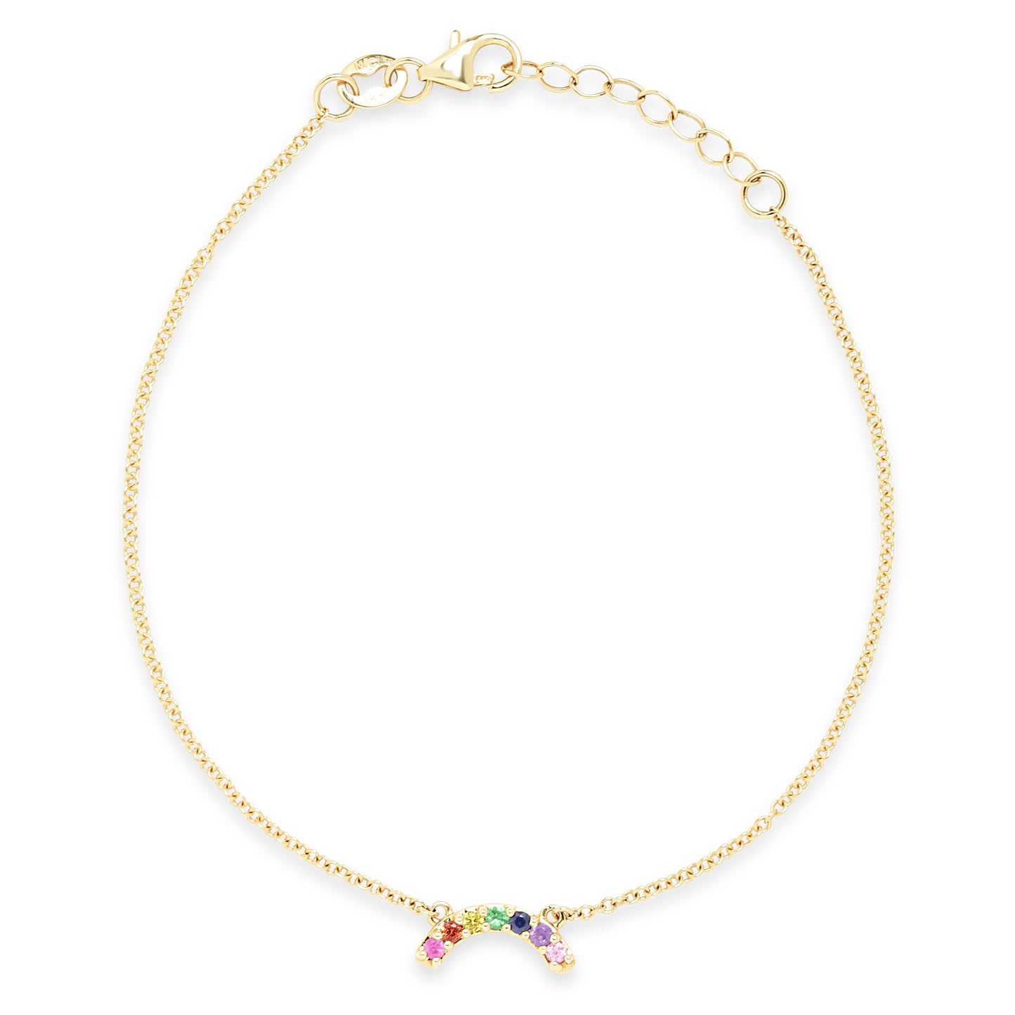 Mini Single Row Rainbow Anklet