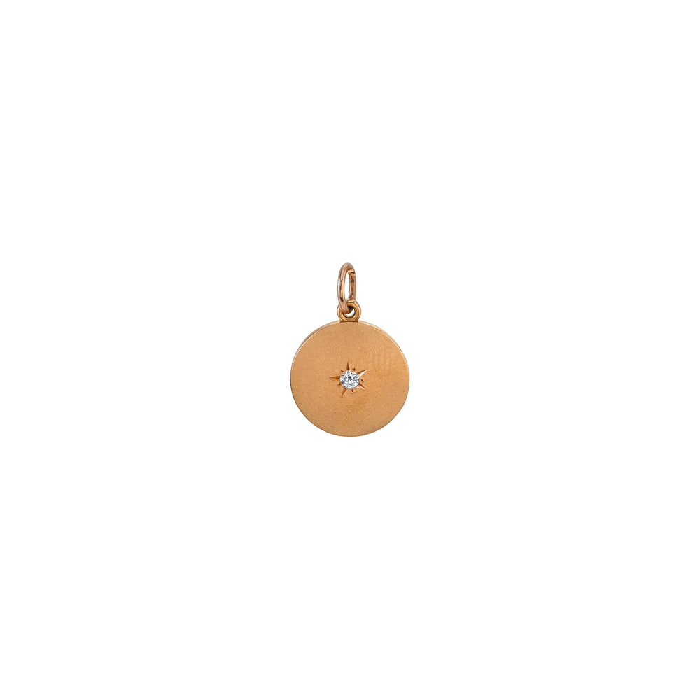 Small Full Moon/ New Moon Single Diamond Phase Charm