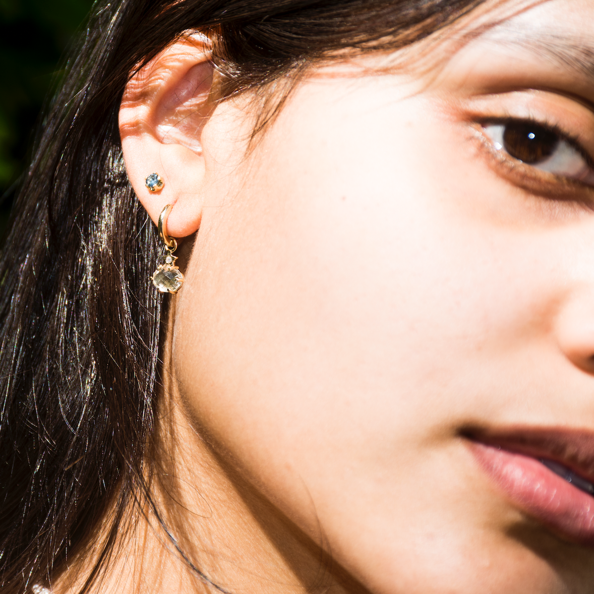 Mini Cosmo Rhodolite Hoops