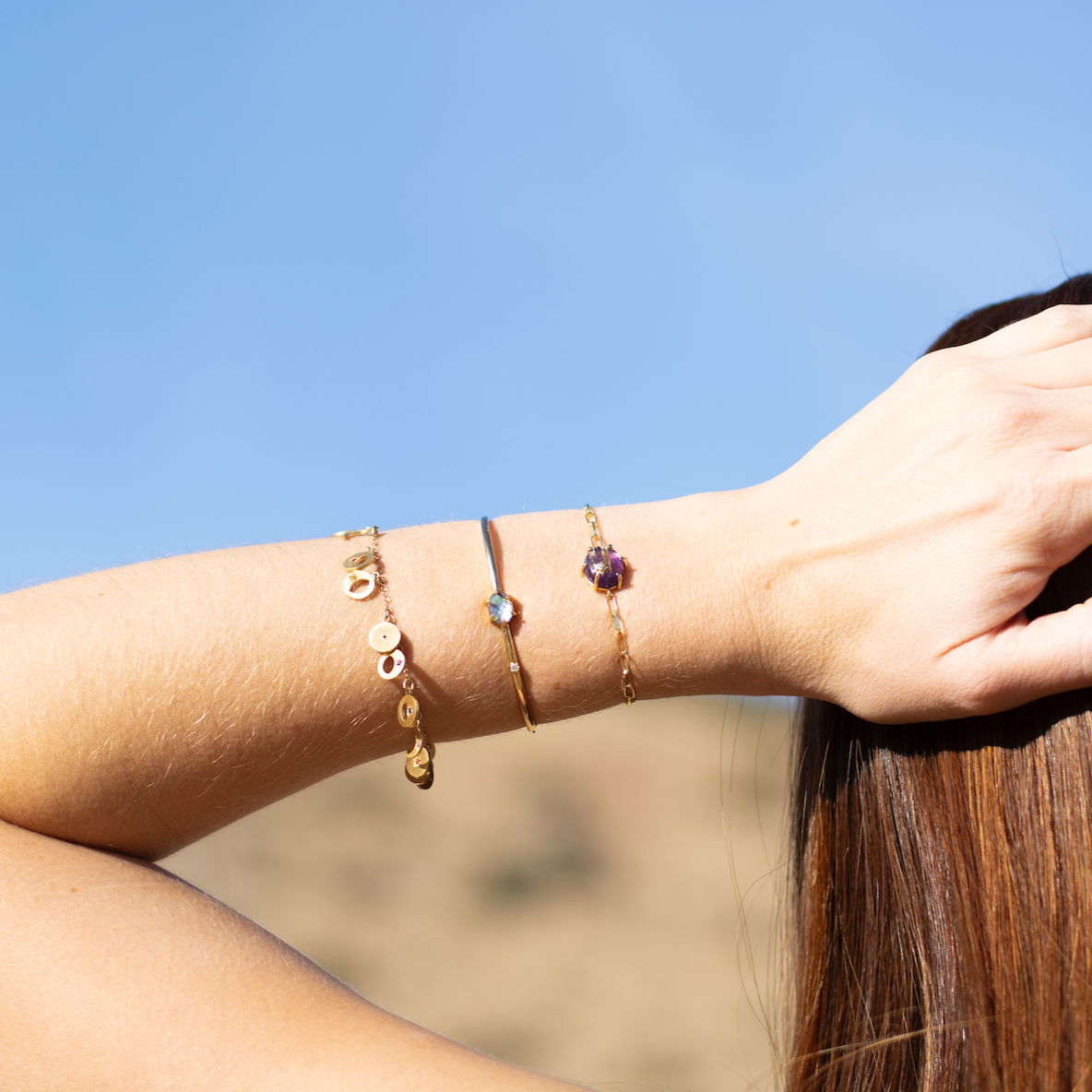 Mini Galaxy Lapis Chain Bracelet
