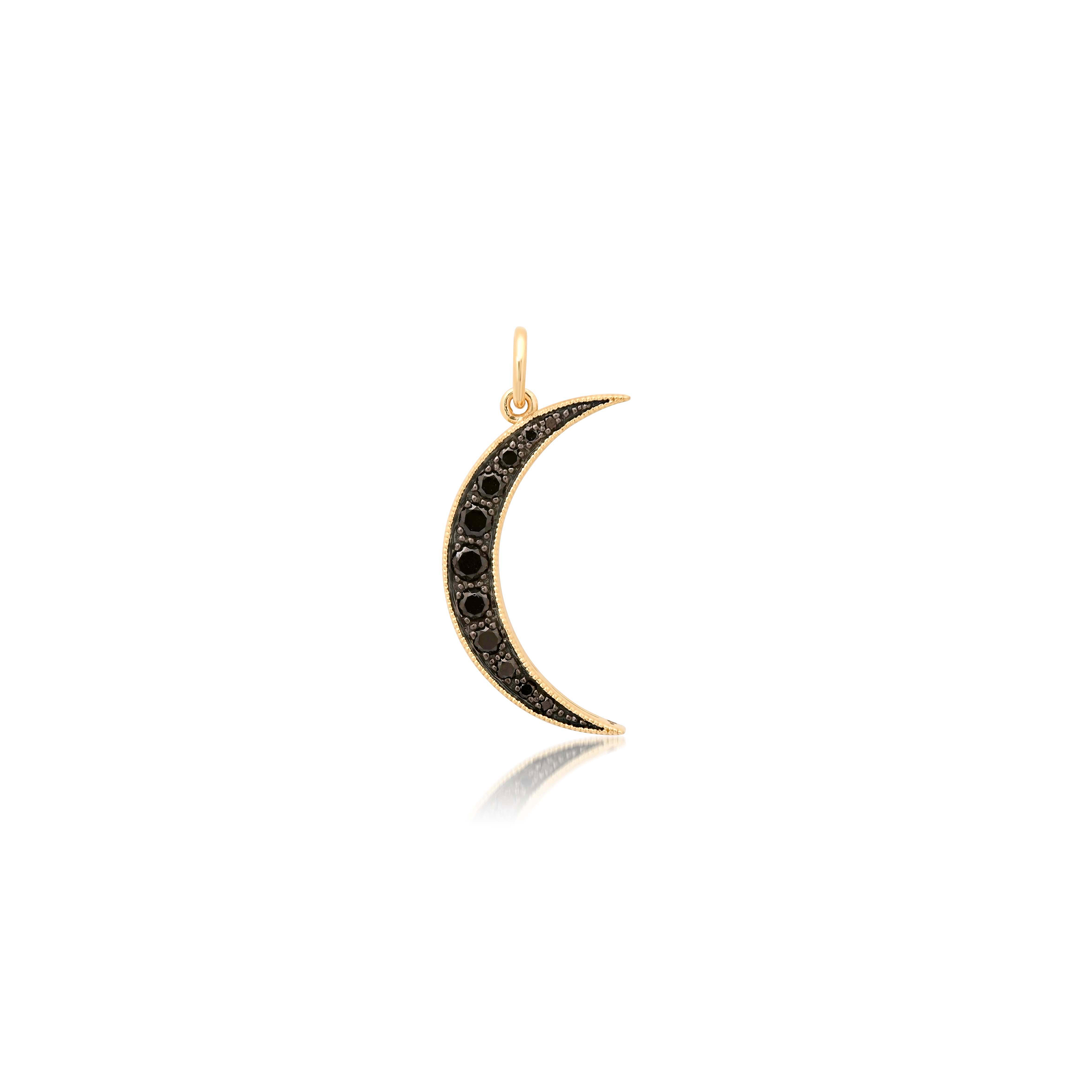 andrea fohrman Medium Black Diamond Black Rhodium Luna Charm