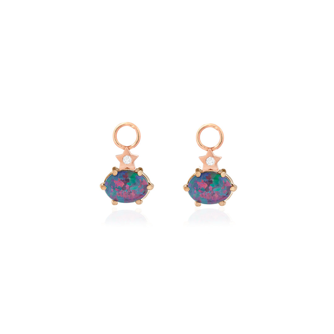 Mini Cosmo Australian Opal Hoop Charms