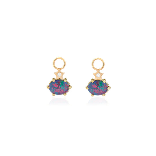 Mini Cosmo Australian Opal Hoop Charms