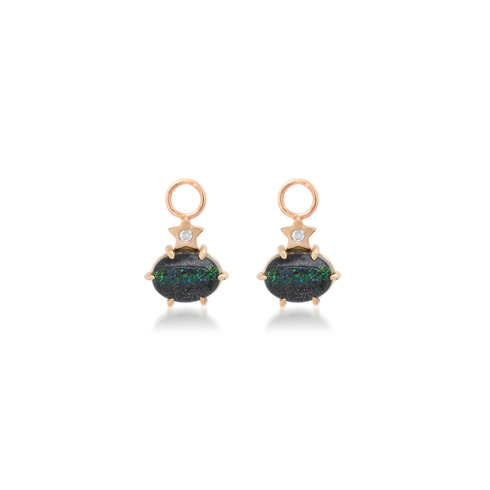 Mini Cosmo Black Opal Hoop Charms