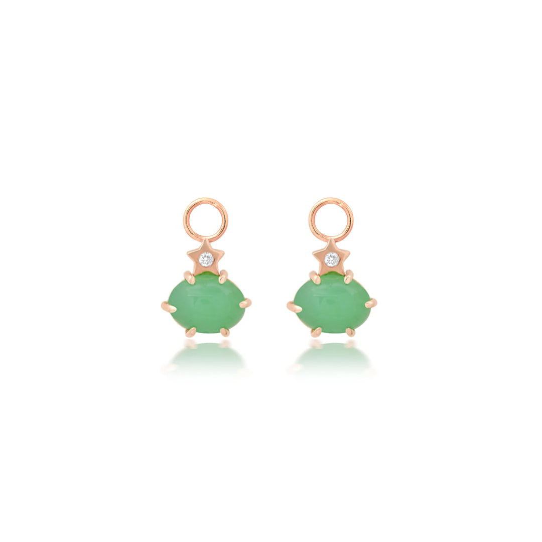 Mini Cosmo Chrysoprase Hoop Charms