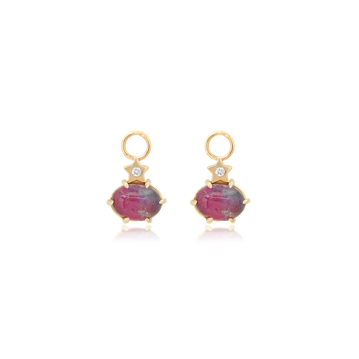 andrea fohrman Mini Cosmo Ruby Kyanite Hoop Charms