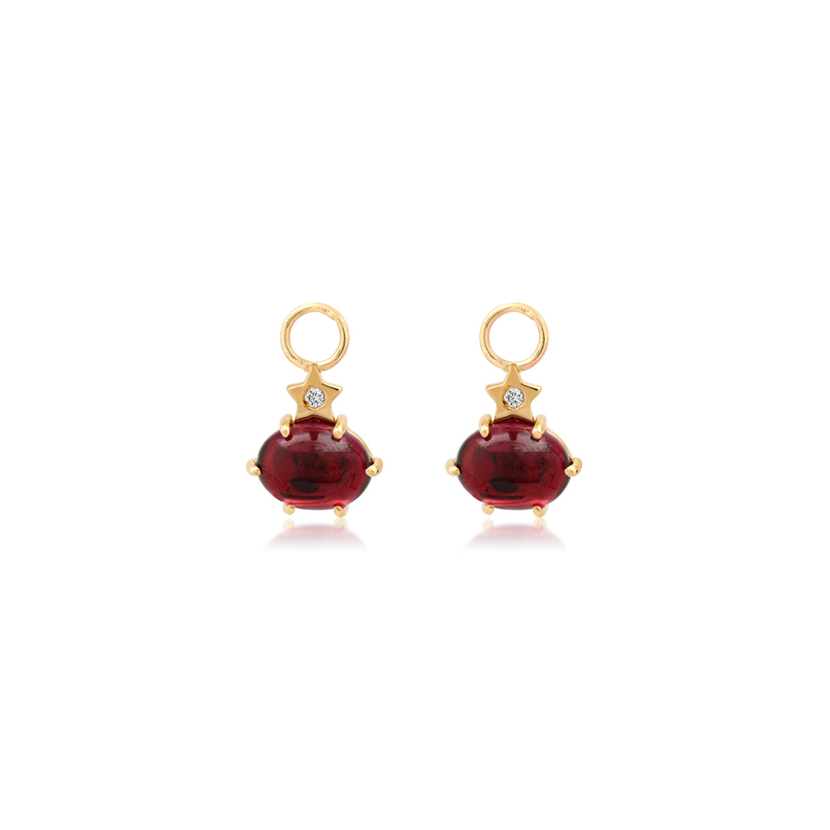 andrea fohrman Mini Cosmo Garnet Rhodolite Hoop Charms