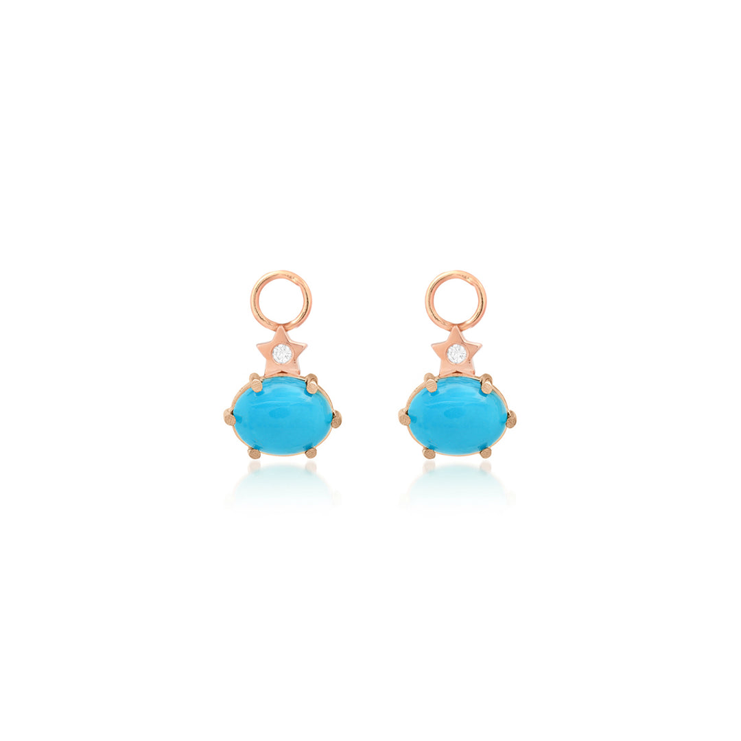 Mini Cosmo Turquoise Hoop Charms