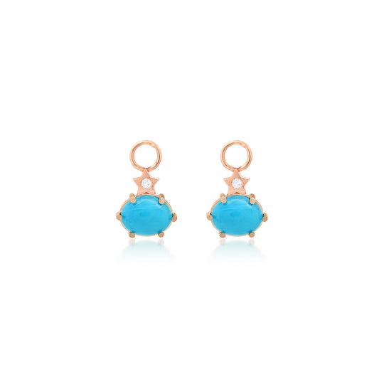 Mini Cosmo Turquoise Hoop Charms