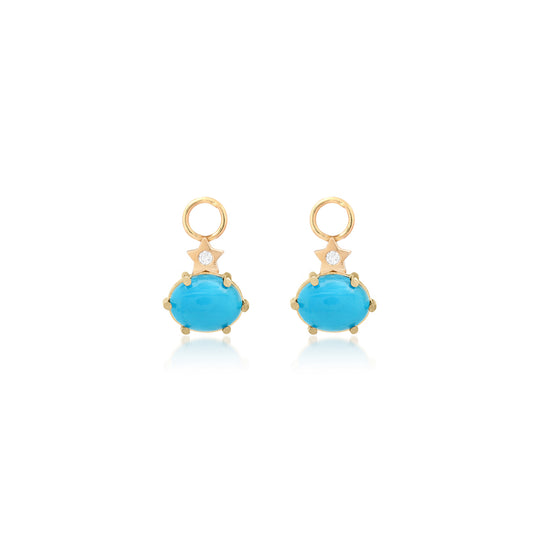 Mini Cosmo Turquoise Hoop Charms