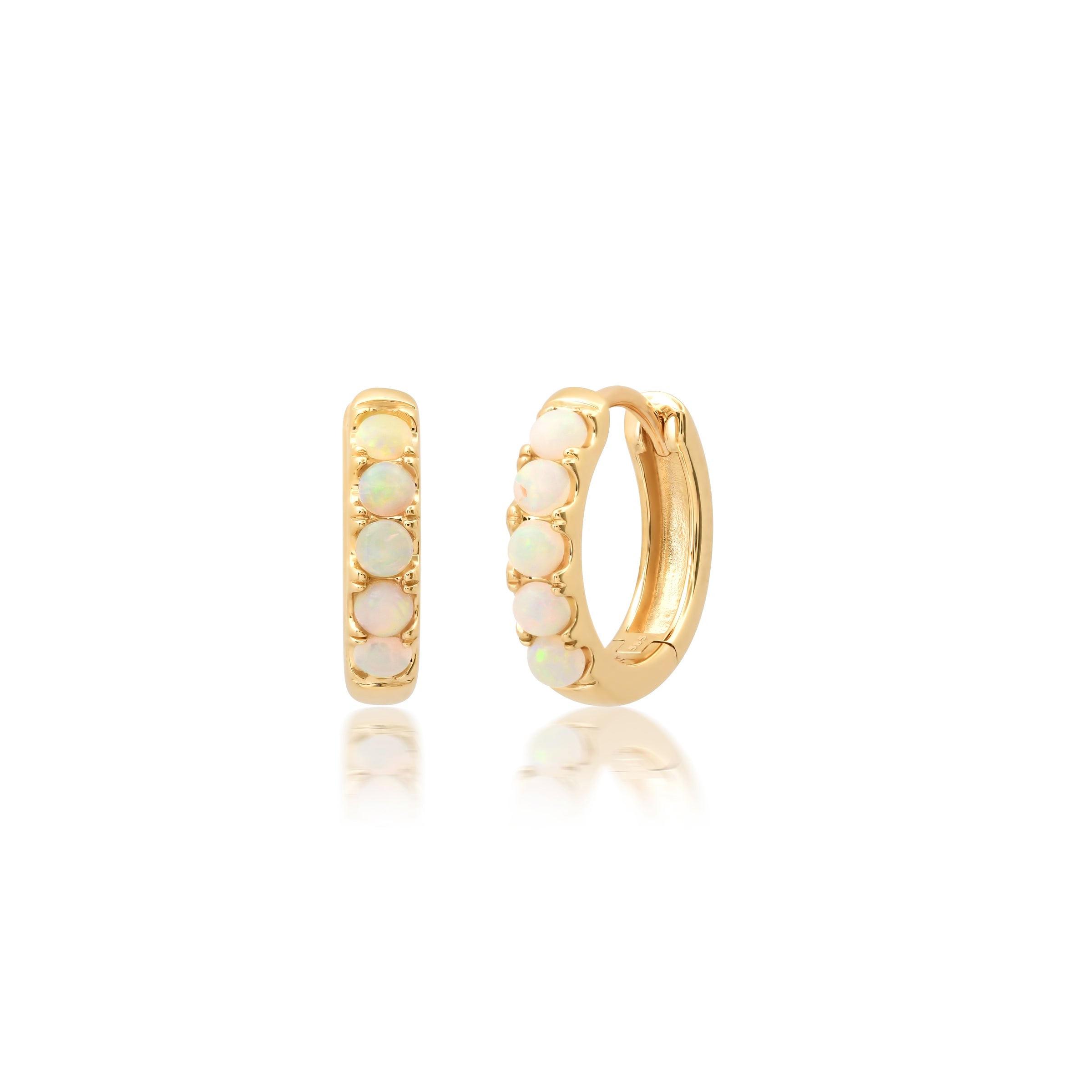 andrea fohrman Chubby Opal Pavé Huggies