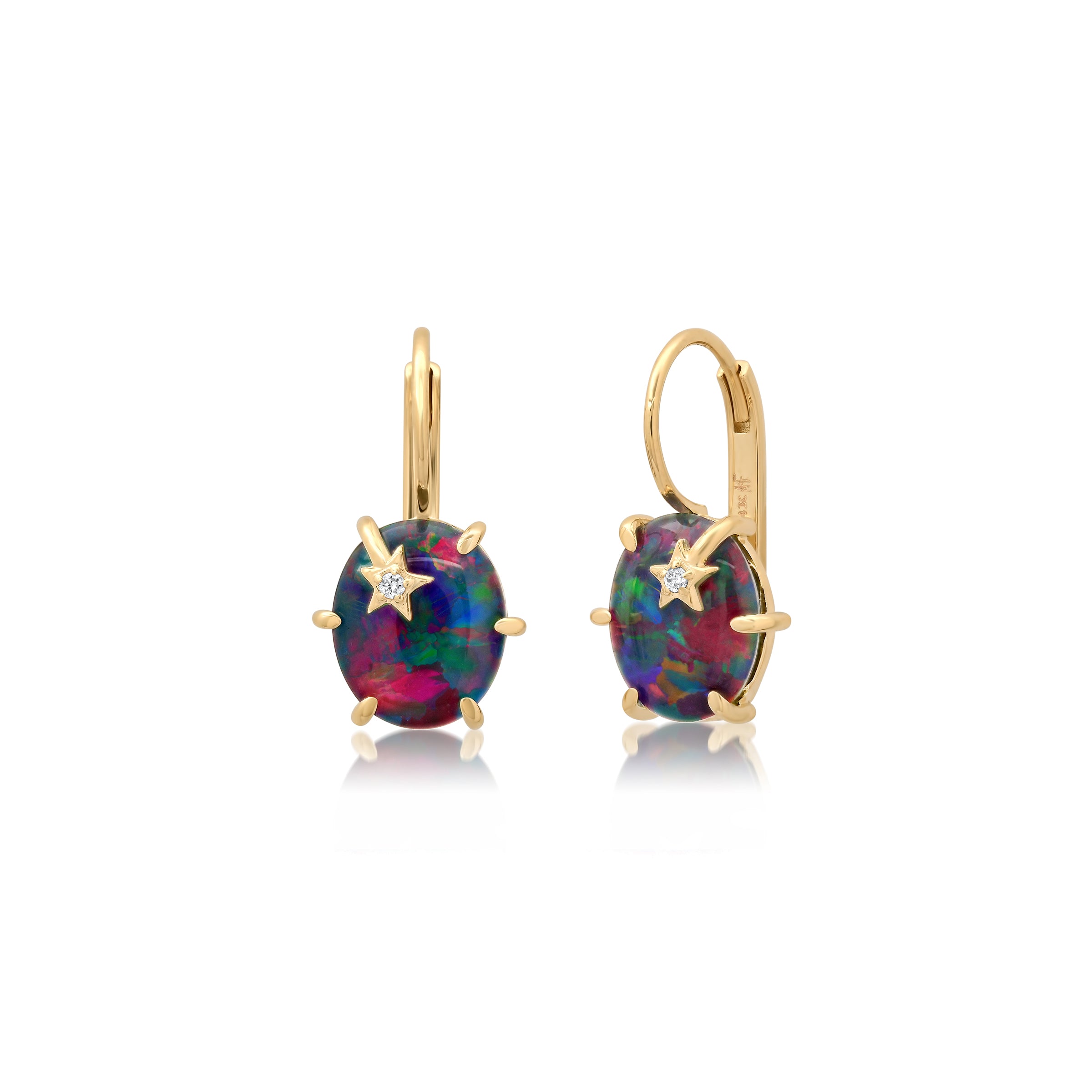andrea fohrman Mini Galaxy Australian Opal Earrings