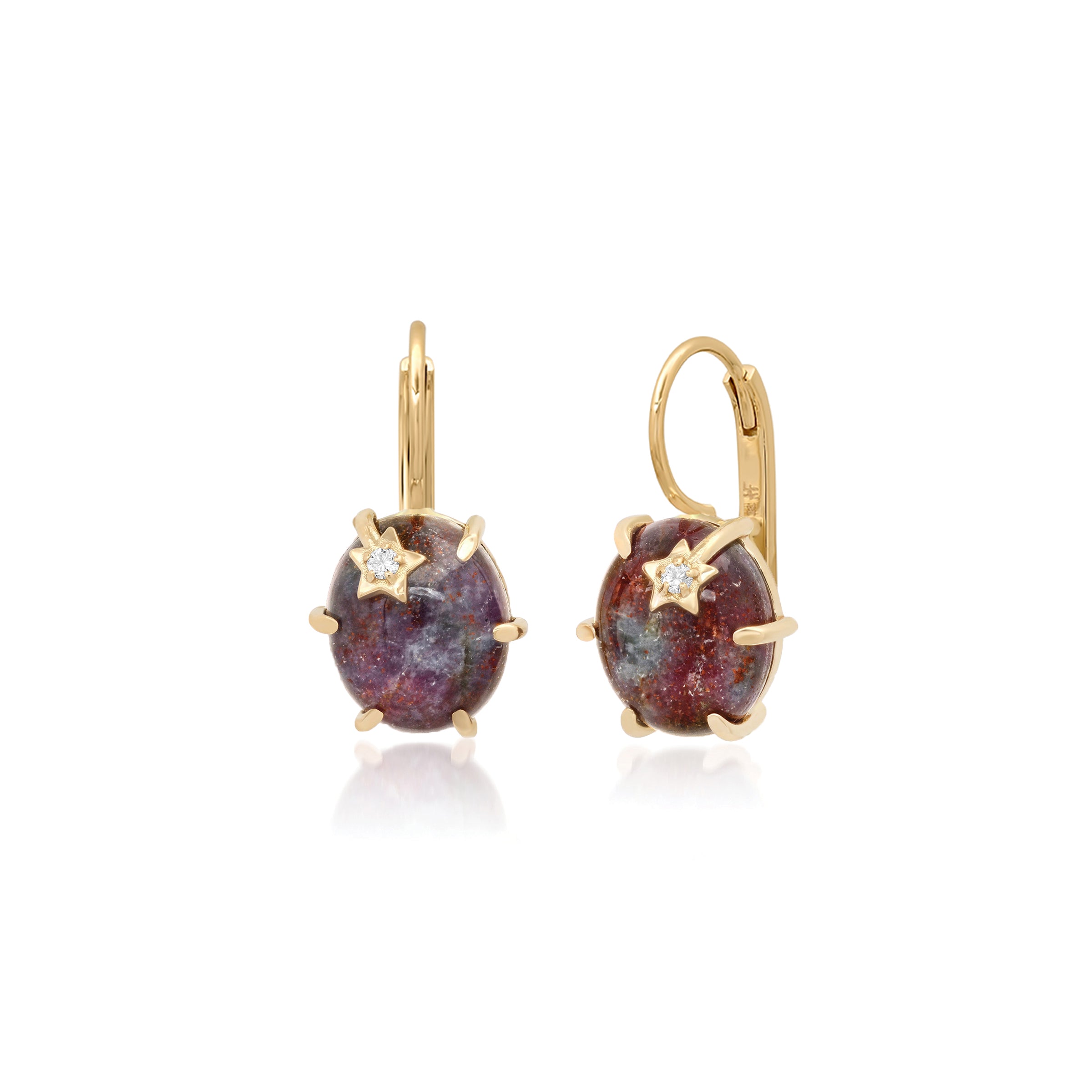 andrea fohrman Mini Galaxy Ruby Kyanite Earrings