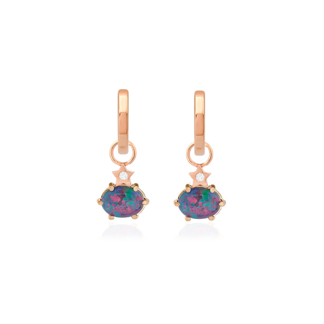 Mini Cosmo Australian Opal Hoop Charms