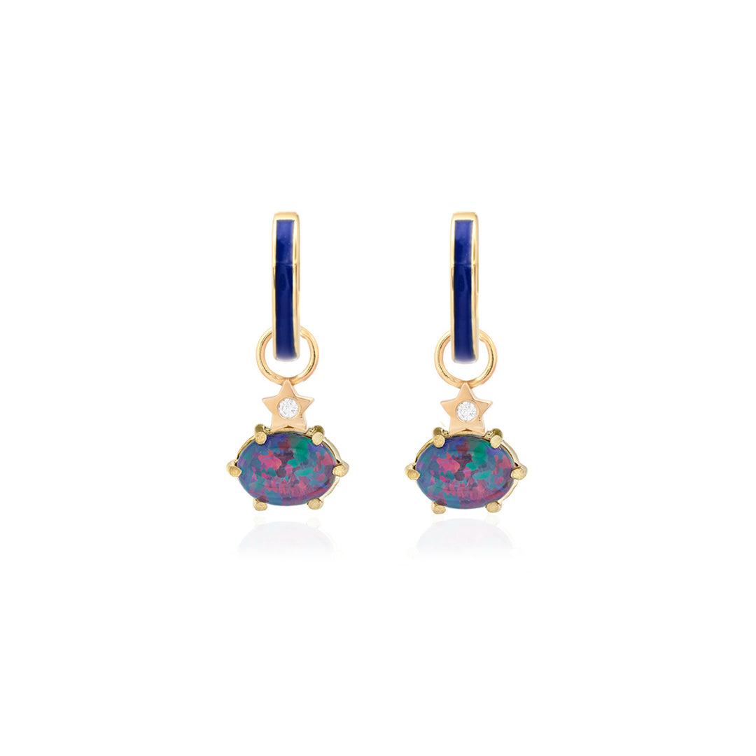 Mini Cosmo Australian Opal Hoop Charms