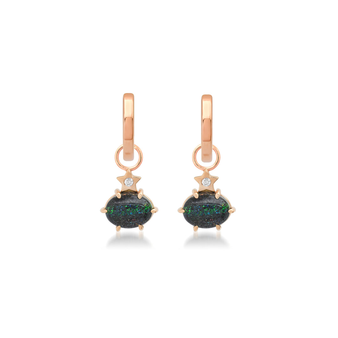 Mini Cosmo Black Opal Hoop Charms