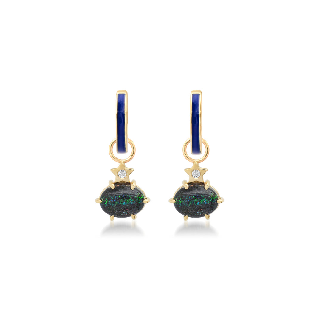 Mini Cosmo Black Opal Hoop Charms