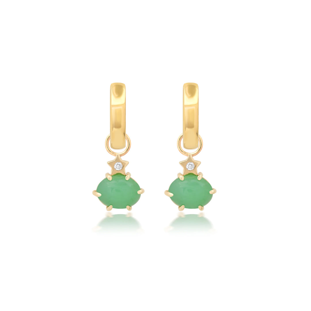 Mini Cosmo Chrysoprase Hoop Charms