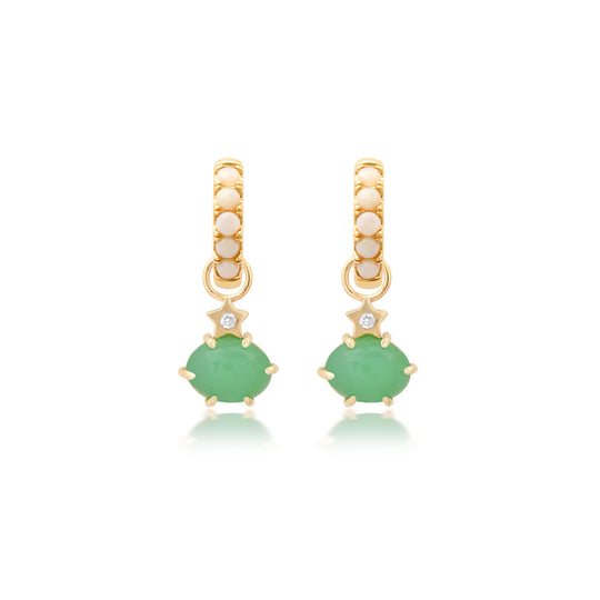 Mini Cosmo Chrysoprase Hoop Charms