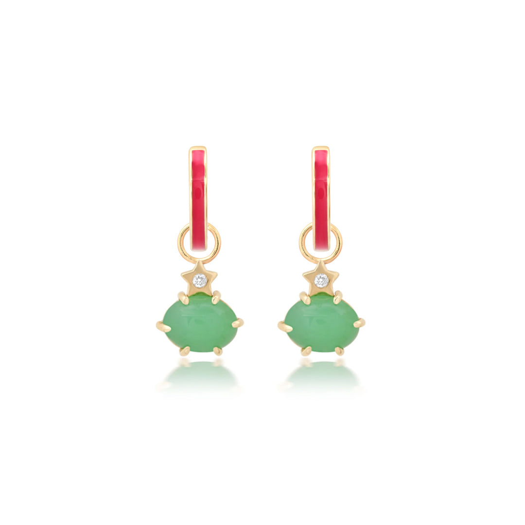 Mini Cosmo Chrysoprase Hoop Charms