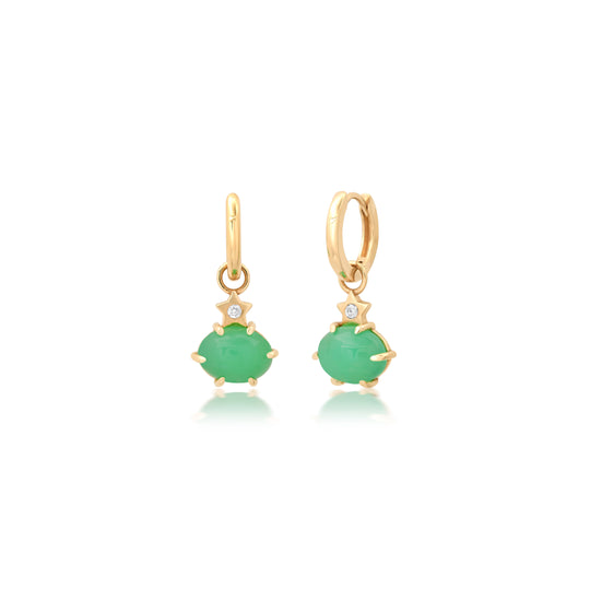 Mini Cosmo Chrysoprase Hoops