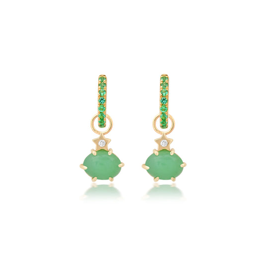 Mini Cosmo Chrysoprase Hoop Charms