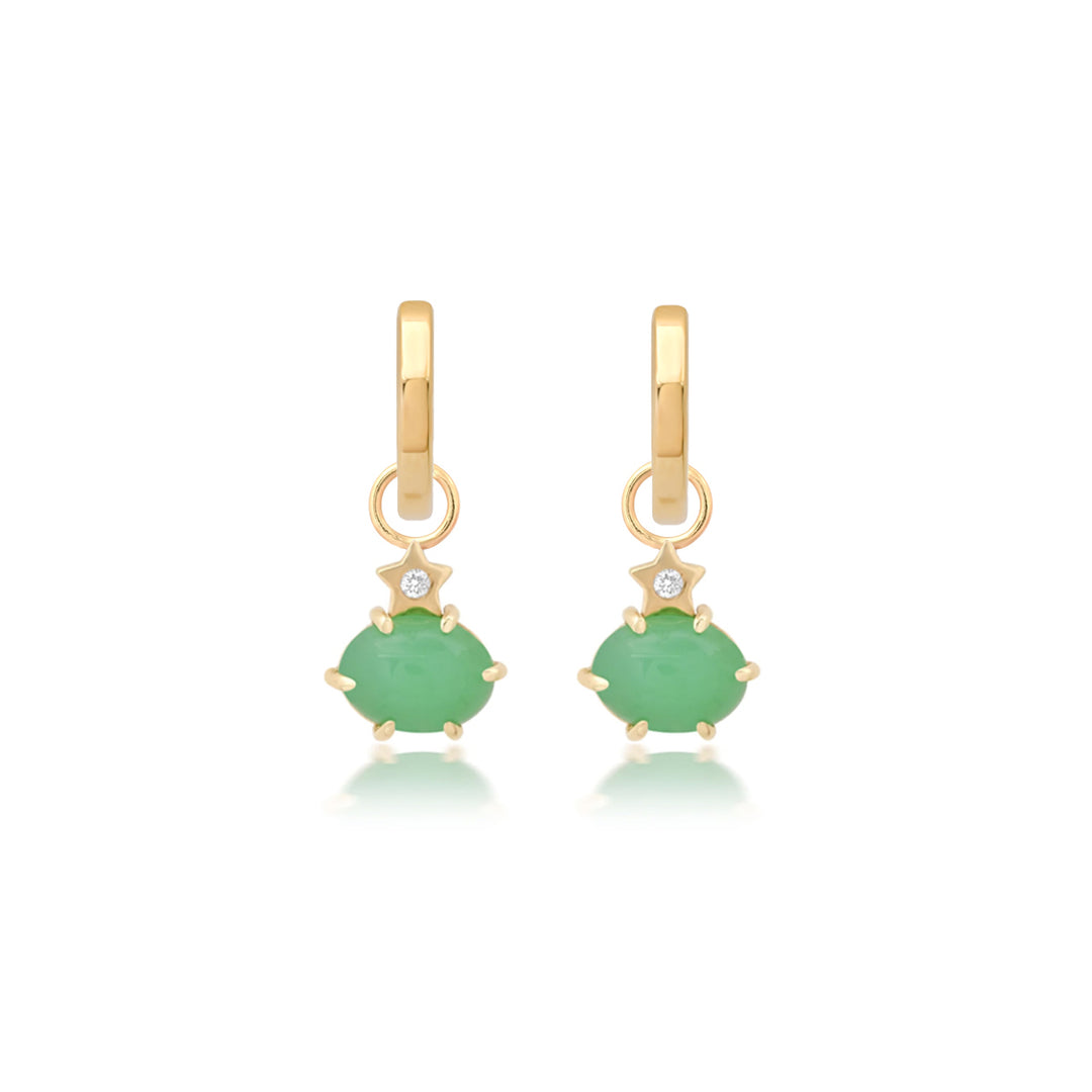 Mini Cosmo Chrysoprase Hoop Charms