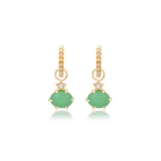 Mini Cosmo Chrysoprase Hoop Charms