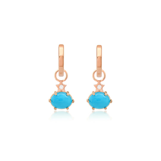 Mini Cosmo Turquoise Hoop Charms