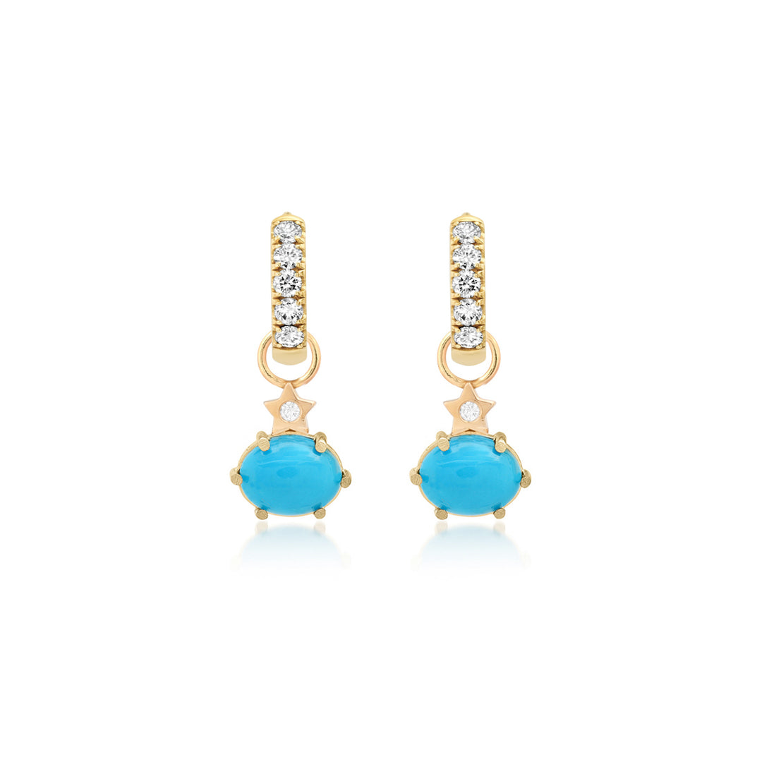 Mini Cosmo Turquoise Hoop Charms