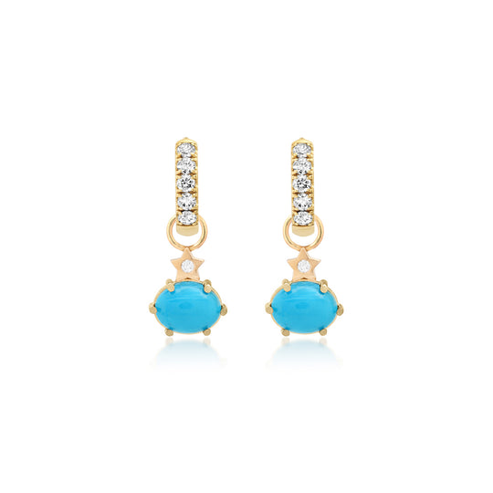 Mini Cosmo Turquoise Hoop Charms