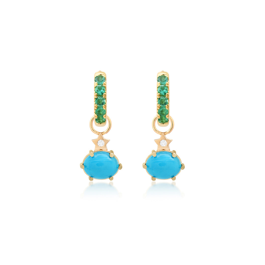 Mini Cosmo Turquoise Hoop Charms