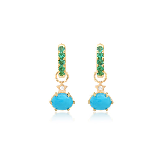 Mini Cosmo Turquoise Hoop Charms