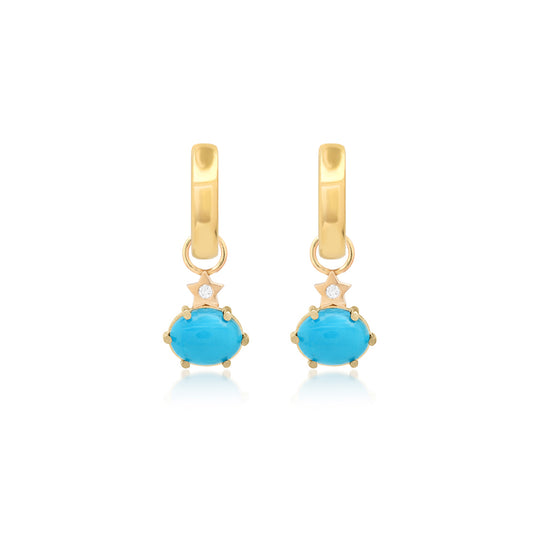 Mini Cosmo Turquoise Hoop Charms