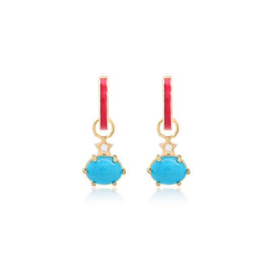 Mini Cosmo Turquoise Hoop Charms