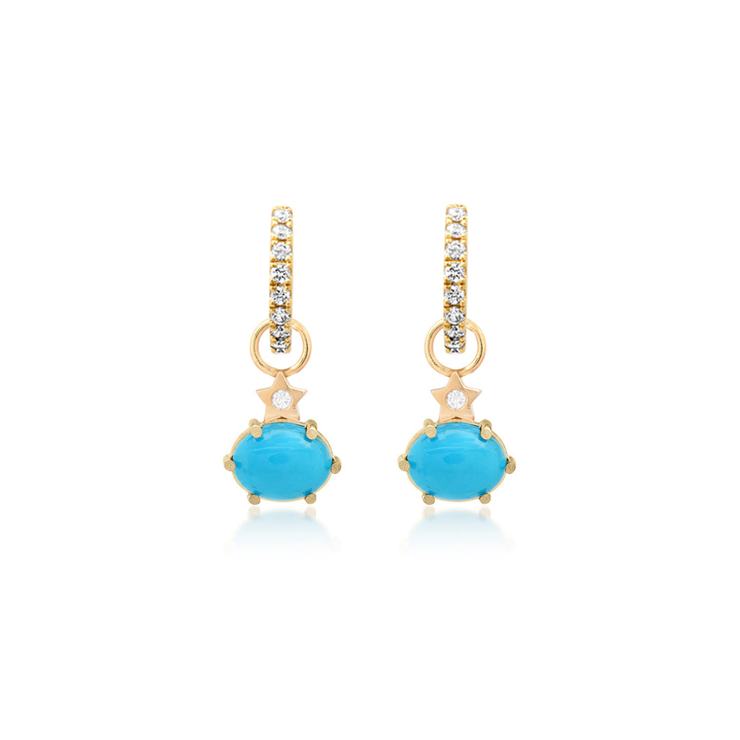 Mini Cosmo Turquoise Hoop Charms