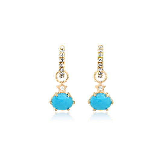 Mini Cosmo Turquoise Hoop Charms