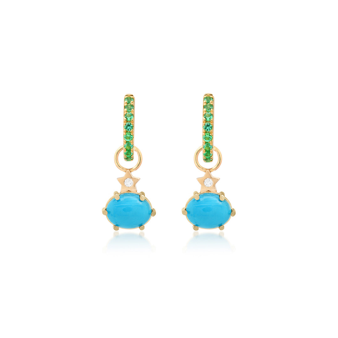 Mini Cosmo Turquoise Hoop Charms