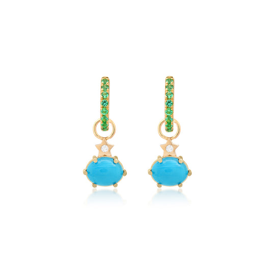 Mini Cosmo Turquoise Hoop Charms