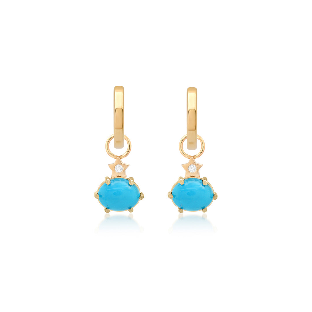 Mini Cosmo Turquoise Hoop Charms