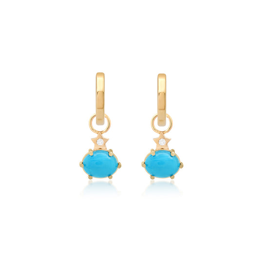 Mini Cosmo Turquoise Hoop Charms