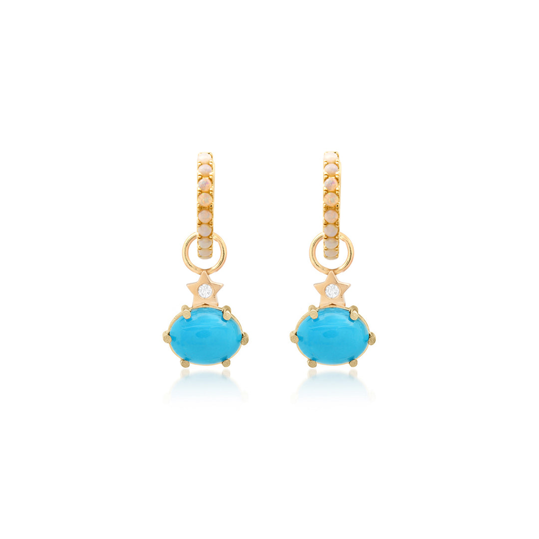 Mini Cosmo Turquoise Hoop Charms