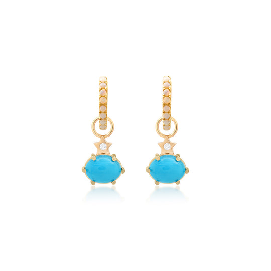 Mini Cosmo Turquoise Hoop Charms