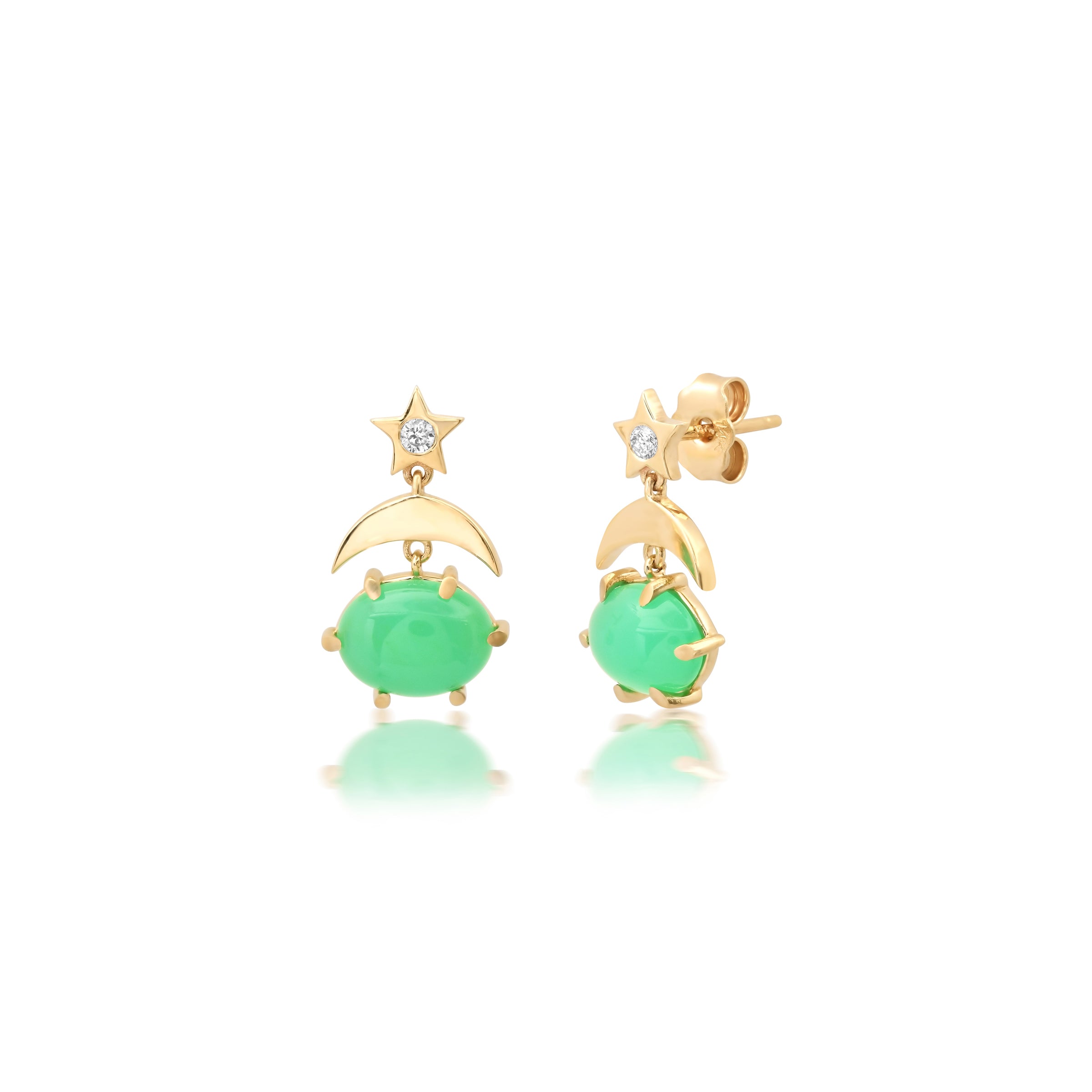 andrea fohrman Mini Cosmo Chrysoprase Drop Earrings