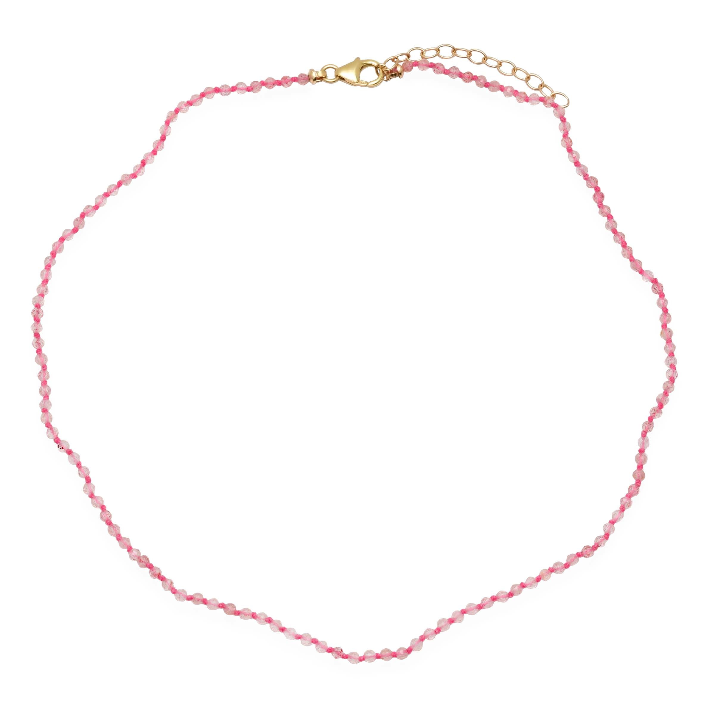 andrea fohrman Strawberry Quartz Beaded Choker