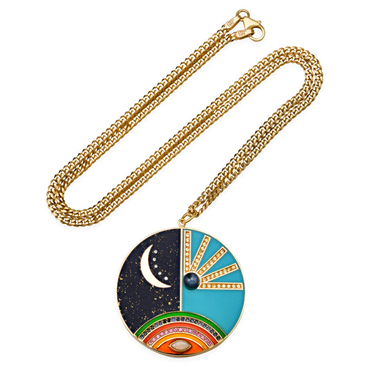 Day & Night Enamel Pendant